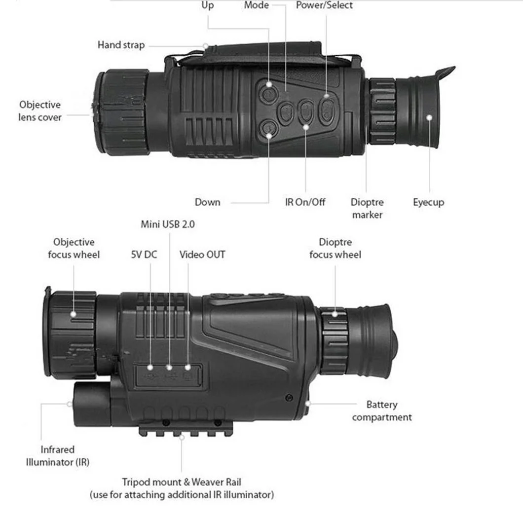 2022 New Digital Night Vision Device Nv2180 Magnification Range 5X Digital Magnification Range 8X HD Pixel High Quality